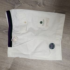 Vintage Wimbledon white elastic waist shorts cotton blend men size 36 New